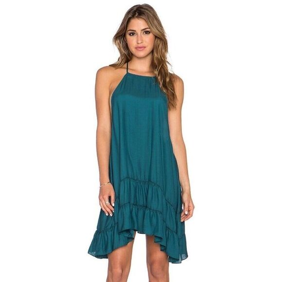 Free People Intimately Raven Green Slip Dress Lightweight Semi Sheer Women's S - Picture 1 of 8